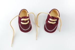 Pantofi din catifea pentru botez baieti  - grena
